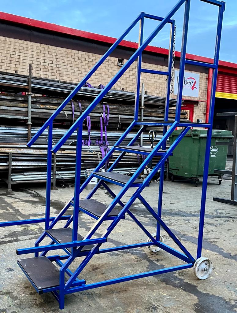 Steel Rolling Stairs with Phenolic Non-Slip Treads - Image 3