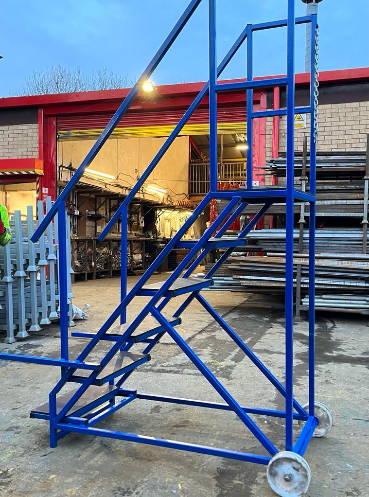 Steel Rolling Stairs with Phenolic Non-Slip Treads - Image 4